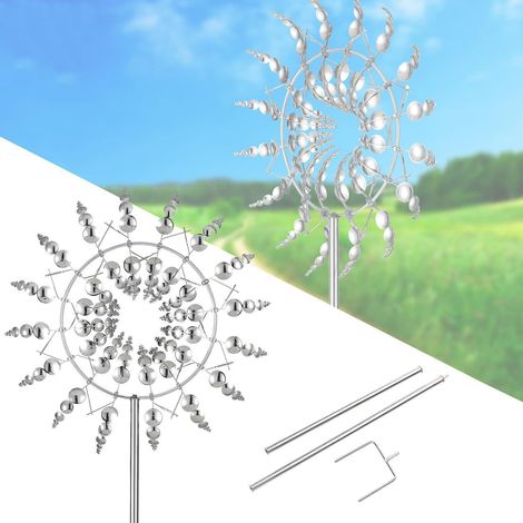 30cm Metall-Windspiel mit Doppellagern, kinetische Gartendekoration