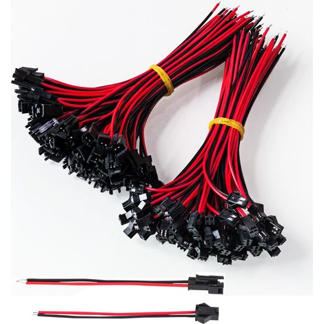 60 Paires 22 AWG JST SM Connector 2 Pin Adaptateur de Connecteur Mâle et Femelle 2 Broches avec Câble de Électrique de 15cm pour LED Light (1/5)