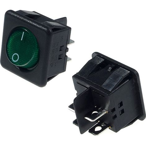 INTERRUTTORE 16A 250V ON-OFF ILLUMINAZIONE VERDE (1/2)