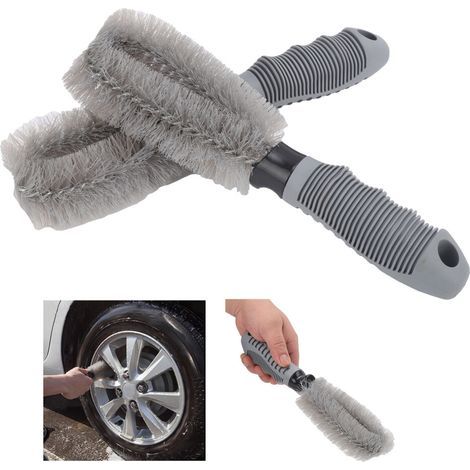 Brosse à roue de 10 pouces avec poignée ergonomique, adaptée au nettoyage du moteur et des buses d'échappement de la voiture.
