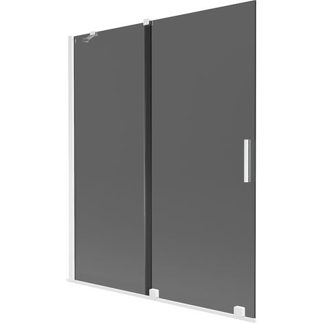 Mexen Velar mampara de bañera de 2 paneles deslizables 140 x 150 cm, grafito, blanco - 896-140-000-41-20 (1/2)