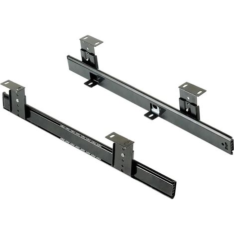 Coulisse à roulement à billes pour tiroir clavier – Réglable 35 à 575 mm – Acier zingué noir – Kit de 2 unités pour bureau (1/5)