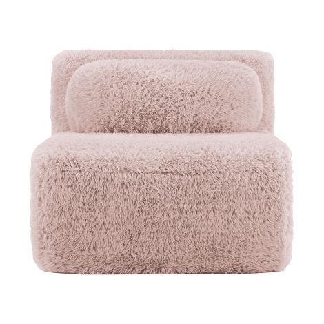 Aviana Armless Sofa W/Pillow Plush Fabric-Pink
WL