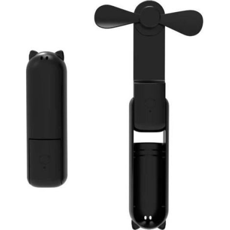 Mini ventilateur de poche portable avec fonction de lampe de poche,ventilateur froid,banque d'alimentation- Black 1500mAh