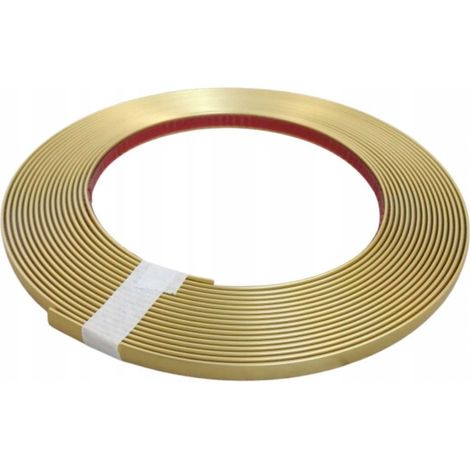 Tira decorativa flexible de oro mate de 17 mm, autoadhesiva, 5 metros.