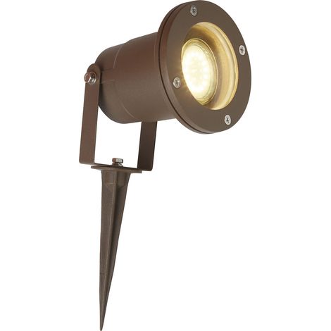 Applique Da Esterno Moderna Spikey Alluminio Marrone Vetro 1 Luce Gu10 (1/5)