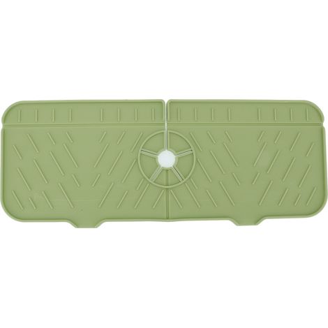 Protecteur de Robinet de Cuisine en Silicone - Tapis Anti-Éclaboussures Vert pour Évier et Plan de Travail (1/5)
