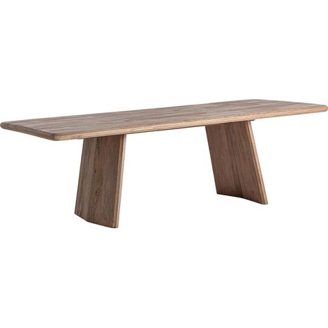 Table de salle à manger contemporaine en bois de manguier marron - Bois naturel marron chaleureux (1/5)