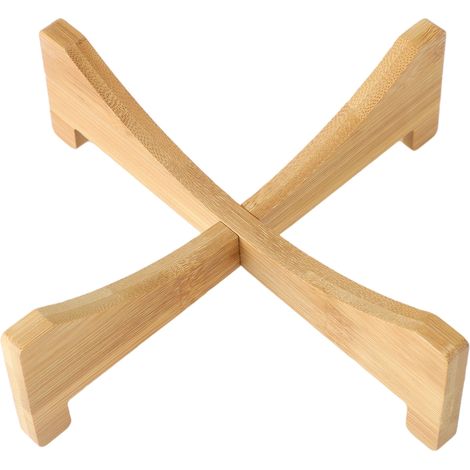 Support Bambou pour Plantes en Forme de Croix Multifonction - Plateau pour Pots de Fleurs - 17,5x5 cm - Idéal Maison, Cuisine, Animaux (1/5)