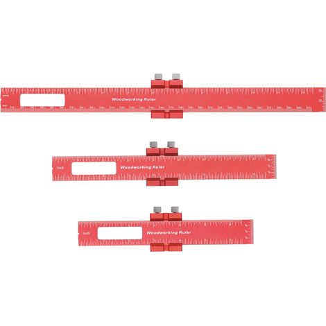 Jeu de règles de poche 6, 8, 12 pouces, travail du bois, mesure métrique précise en pouces, alliage d'aluminium, butée coulissante en métal, marquage réglable (1/5)