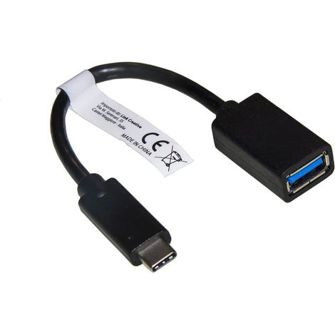 Adaptador Link USB-C Macho a USB 3.0 Hembra 15 cm Negro