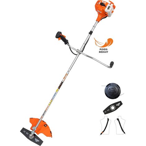 RURIS Débroussailleuse Thermique RR240 BRAVO - Moteur 2 Temps 24 cm³, 1 CV, Poids Léger 3,8 kg, Harnais Inclus, Arbre flexible, Largeur de Coupe 255 mm (1/5)
