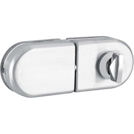 Serrure de porte semi-circulaire 10-12 mm en acier inoxydable avec clés pour porte vitrée simple face (ouverture/fermeture). Usage domestique, hôtel, bureau, salle de bain.-AquaForge (1/5)