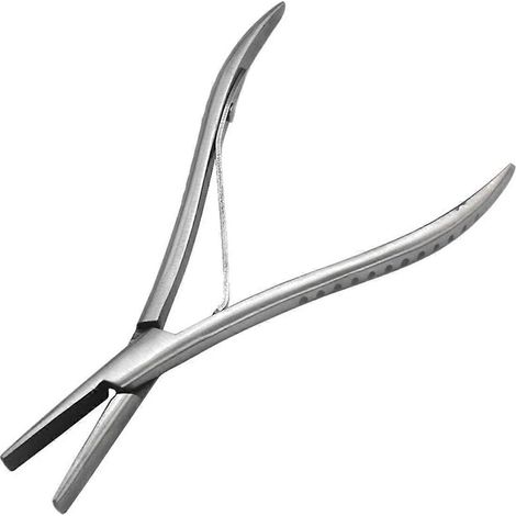 7-Zoll-Haarverlängerungsclip aus silberfarbenem Edelstahl mit flachen Zähnen (1/5)