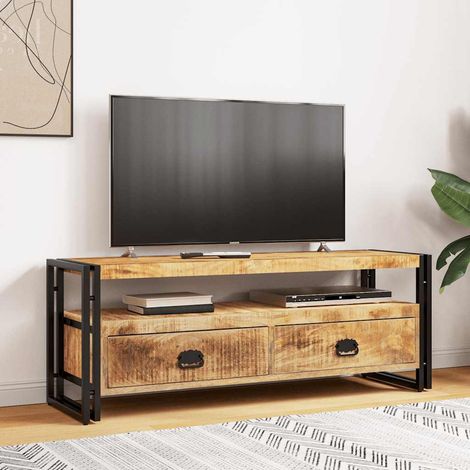 Meuble TV, Étagère TV, Meuble de Salon, 120x35x45 cm Bois solide de manguier OIB3504E (1/5)