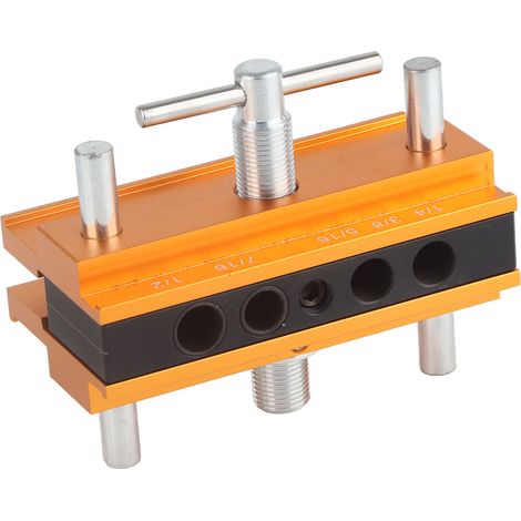 Selbstzentrierendes Aluminium-Bohrschablonen-Set, 64-mm-Bohrführung, Holzkörner für Dübel, Positionierhilfe (1/5)