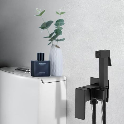 Kit Douchette WC,Laiton Douchette Toilette WC Eau Froide et Eau Chaude (1/4)