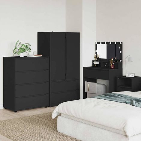 vidaXL Armadi di Stoccaggio Nero 80 x 48 x 105 cm Legno