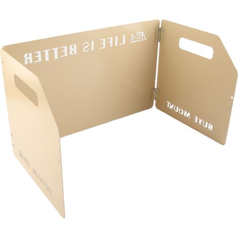 Abri de cuisine de camping pliable et portable en métal, style kaki, à trois volets (1/5)