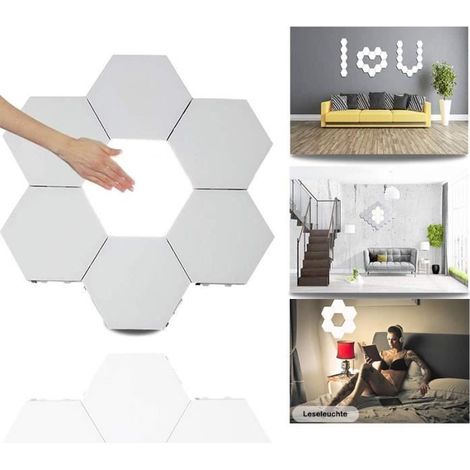 Lumières LED Hexagonales, Panneaux d'éclairage LED Intelligents Applique Murale à Commande Tactile Hexagonal modulaire Lumière (1/4)