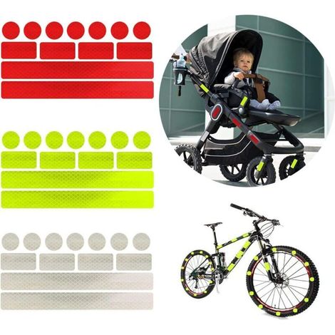catadioptre,39 pcs Bande réfléchissante auto-adhésive Bande réfléchissante bande réfléchissante Bande autocollante de bicyclette Bande réfléchissante de signe de sécurité de voiture/casque/moto (1/5)