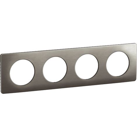 Legrand CP1804 Céliane-Abdeckrahmen für 4 Geräte – satinierter Stahl