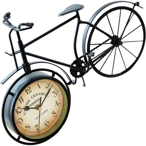 Horloge de Bureau Vintage de Vélo Silencieuse, Décoration Créative pour Chambre et Bureau, Réveil Classique sans Pile, Accessoire Déco Original Couleur Aléatoire (1/5)
