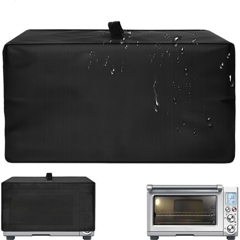 Housse Anti-Poussière pour Four à Micro-Ondes - Tissu Oxford 420D Enduit d'Argent - Imperméable et Anti-UV - 50 x 40 x 31 cm - Noir (1/5)