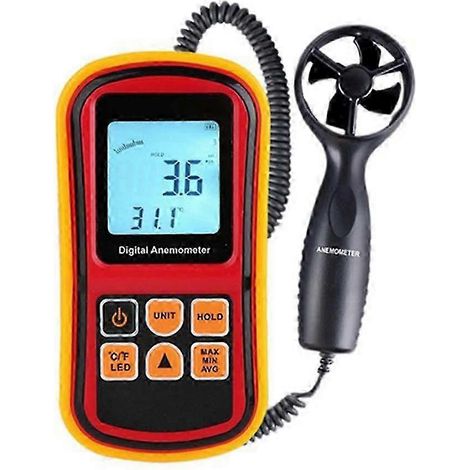 Anémomètre GM8901, indicateur de vitesse du vent et de température, thermomètre numérique portable 45 m/s WHBYV (1/4)