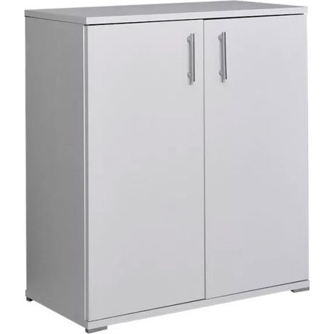 Armadietto Multiuso 2 Ante 72,3x36x81 cm in Truciolare Nobilitato Bianco (1/5)