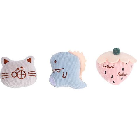 Jouets pour chiens et chats - Jouet en peluche contenant de l'herbe à chat, un chat, une fraise, un dinosaure - Jouet mignon pour animaux de compagnie - Jouets interactifs pour chiens (1/4)