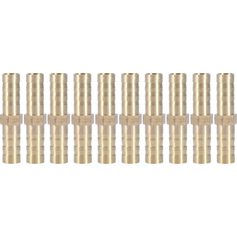 10 Stück Fittings, Messing, mit Widerhaken, gerade, 2-Wege, 8 mm, für Wasser und Gas (1/5)