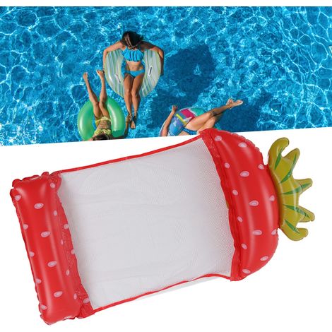 Silla de agua portátil, hamaca de natación XXL multifuncional, fresa (1/5)