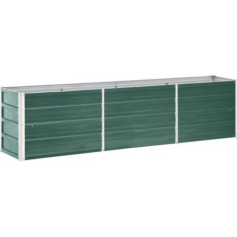 Garden Raised Bed Galvanised Steel 240x40x45 cm Green vidaXL