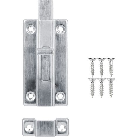 Verrou De Sécurité Double Sens - Acier Inoxydable Brossé - Pour Porte Et Fenêtre - 4 Pouces (1/5)