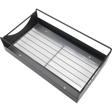 Organisateur de placard coulissant en acier au carbone, à ouverture et fermeture silencieuses, étagères de rangement pour salle de bain ou dressing, noir, taille M, 227 x 401 x 85 mm (1/5)