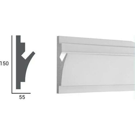 PROVISTON Lichtleiste XPS 150 x 55 x 1150 mm Weiß Indirekte Beleuchtung Led-Beleuchtung (1/2)