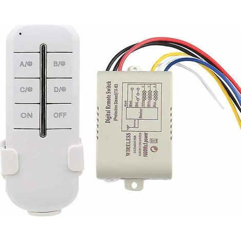(accessoire Non D'origine) Tlcommande Rf Marche/arrt 3 Voies Ac180v - 250v 3000w Clairage Rcepteur Sans Fil (mr703), Prise (1/5)
