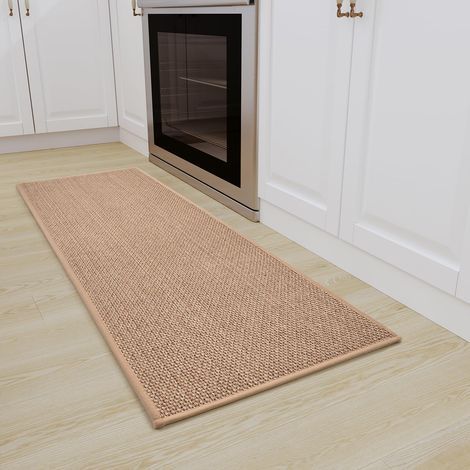 Tapis de cuisine antidérapants, lavables en machine, absorbants et résistants aux taches (beige, 44 x 120 cm) (1/5)