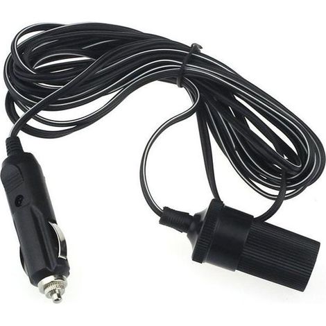 Câble de rallonge allume-cigare - Accessoire voiture - 12V 10A - 5m - Noir - Universel (1/4)