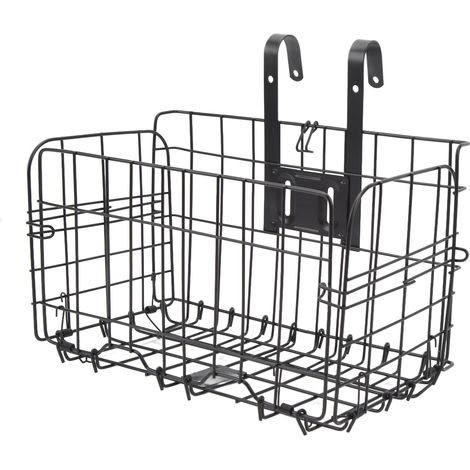 Panier arrière pliable pour vélo, en maille métallique, amovible et pliable, à suspendre à l'avant ou à l'arrière, sac de vélo, porte-bagages pour VTT (1/5)