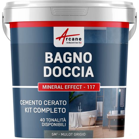Microcemento bagno e doccia: microcemento impermeabile - 5 m² (in 2 strati) Topo Grigio - ARCANE INDUSTRIES