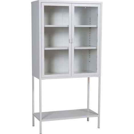 Misha Vitrinenschrank 2 Türen, 4 Ablagen, weiss. (1/5)