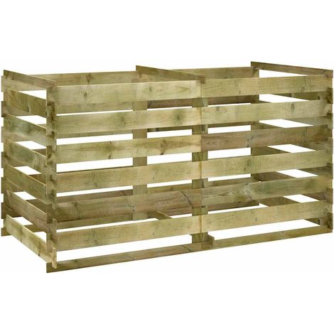vidaXL Compostador de tablas de madera de pino impregnada 180x90x90 cm (1/2)