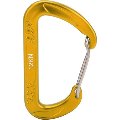 Mousqueton en D 12KN à verrouillage rapide, porte à ressort pour parachutisme et escalade (noir) (1/5)