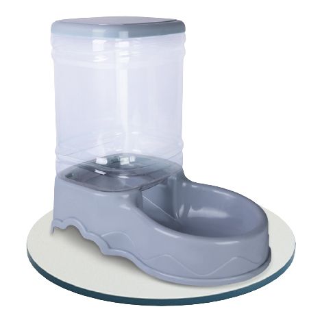 Fontaine à eau pour chats, animaux de compagnie et chiens, distributeur automatique suspendu avec motif ours en peluche, accessoires pour gobelet et gamelle (gris)-AquaForge (1/5)