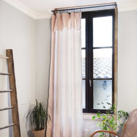 Lot de 2 Rideaux Gaze de Coton Guimauve 140x300 cm Ajustables – 8 Anneaux Pinces Inclus – Rideaux Tamisants Haut de Gamme (1/4)