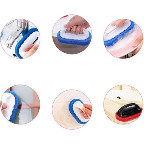 Brosse Tapis 4 Pièces Éponges de Nettoyage avec Poignée Brosse Éponge de Décontamination Tampons Abrasifs Brosse de Netto Aucuneary (1/5)