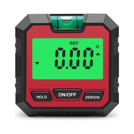QORVA-Mini inclinomètre numérique, rapporteur/inclinomètre/niveau 3 en 1, détecteur d'angle/jauge de biseau, boîte de niveau à 90° pour plage de mesure 4 x 90 degrés (1/5)