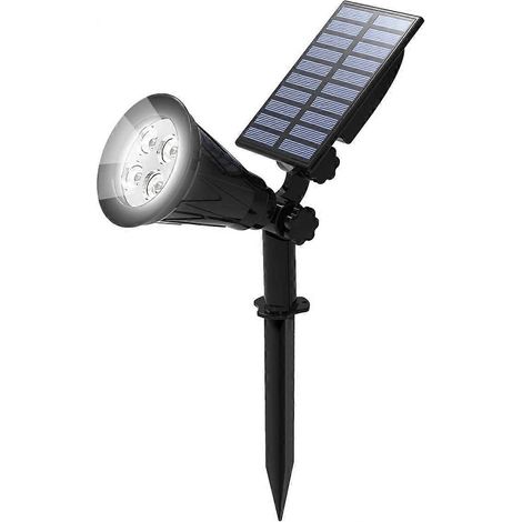 Projecteur solaire d'extérieur, lampe de jardin sans fil étanche IP65 avec spot solaire orientable à 180° pour jardin, cour, etc. (1/5)